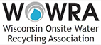 Logo for the Wisconsin Onsite Water Recycling Association (WOWRA), featuring the acronym WOWRA with a blue water droplet inside a gray circular design above the full organization name.